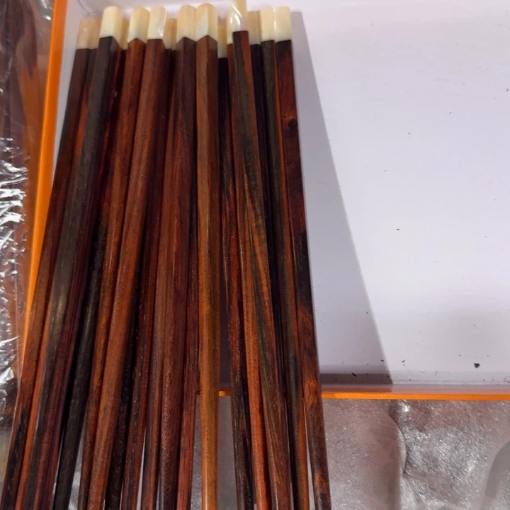 用***2交趾黄檀（大红酸枝）酸枝镶嵌精美筷子