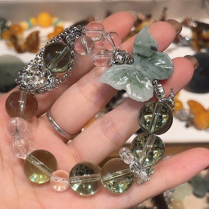 蛇纹石玉合金颈饰