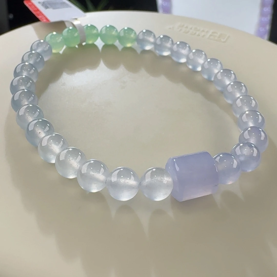 翡翠手链未镶嵌幻彩渐变单圈