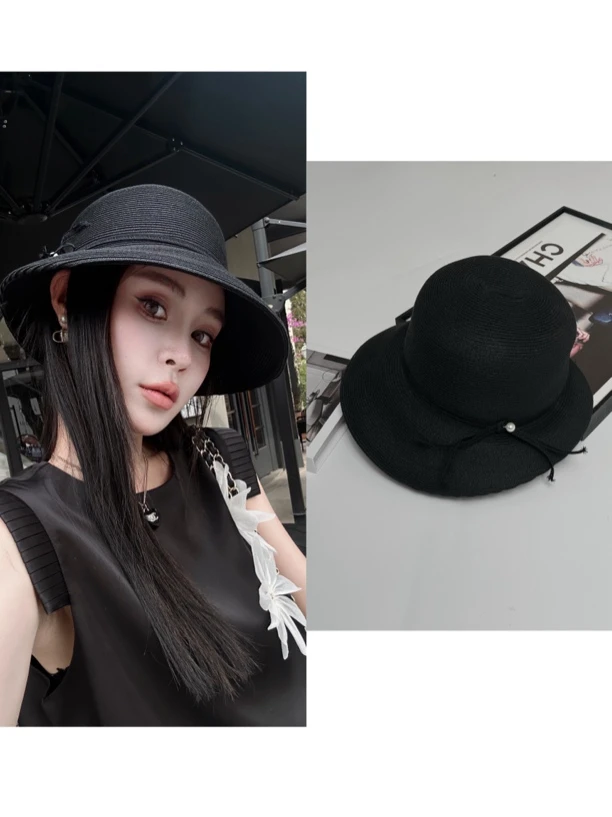 1MZ10依美丁法式千金可调节百搭渔夫编织草帽