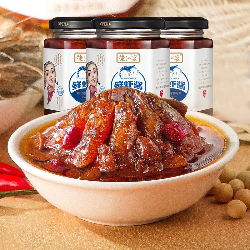 安徽芜湖特产渡江宴鲜香鲜虾酱拌饭酱即食拌面酱下饭菜开胃菜中辣
