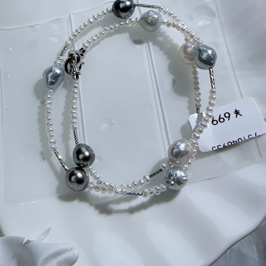 海水珍珠颈饰银S925镶嵌偏***外