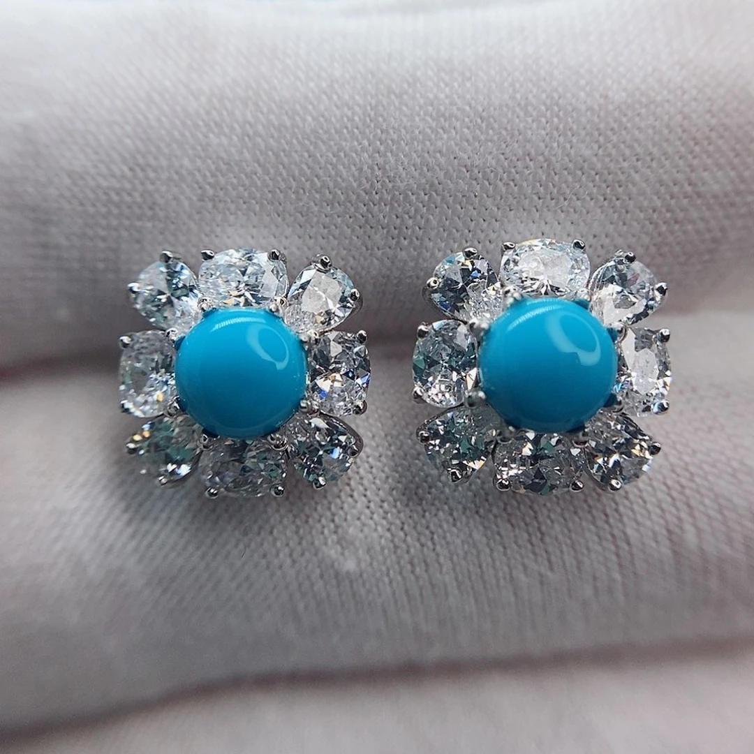 未镶嵌绿松石耳钉