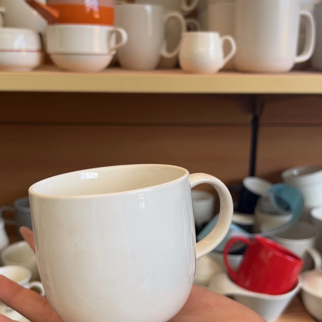 新骨瓷70微瑕暖白色胖胖马克杯