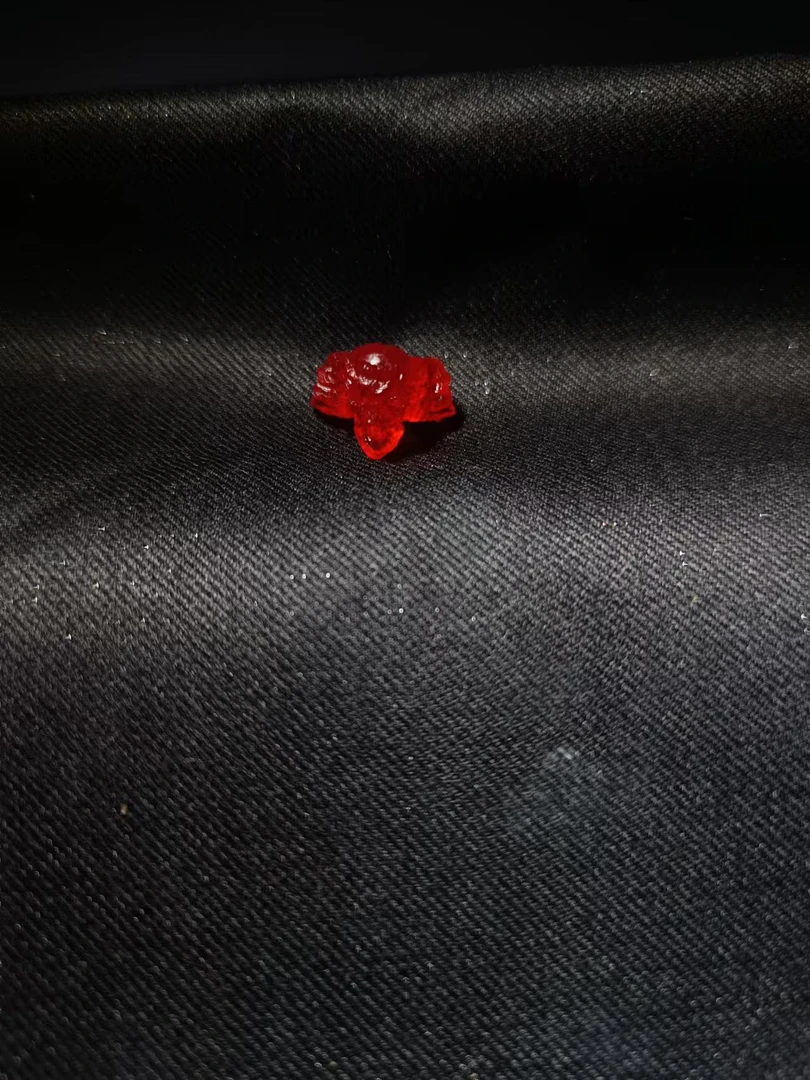 7号红色神启改-手工烧造琉璃雕刻-暗黑系-文玩-配饰