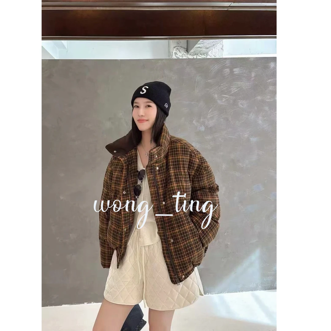 wong_ting小众设计师（金瓜满盈）复古格纹羽绒服外套11232