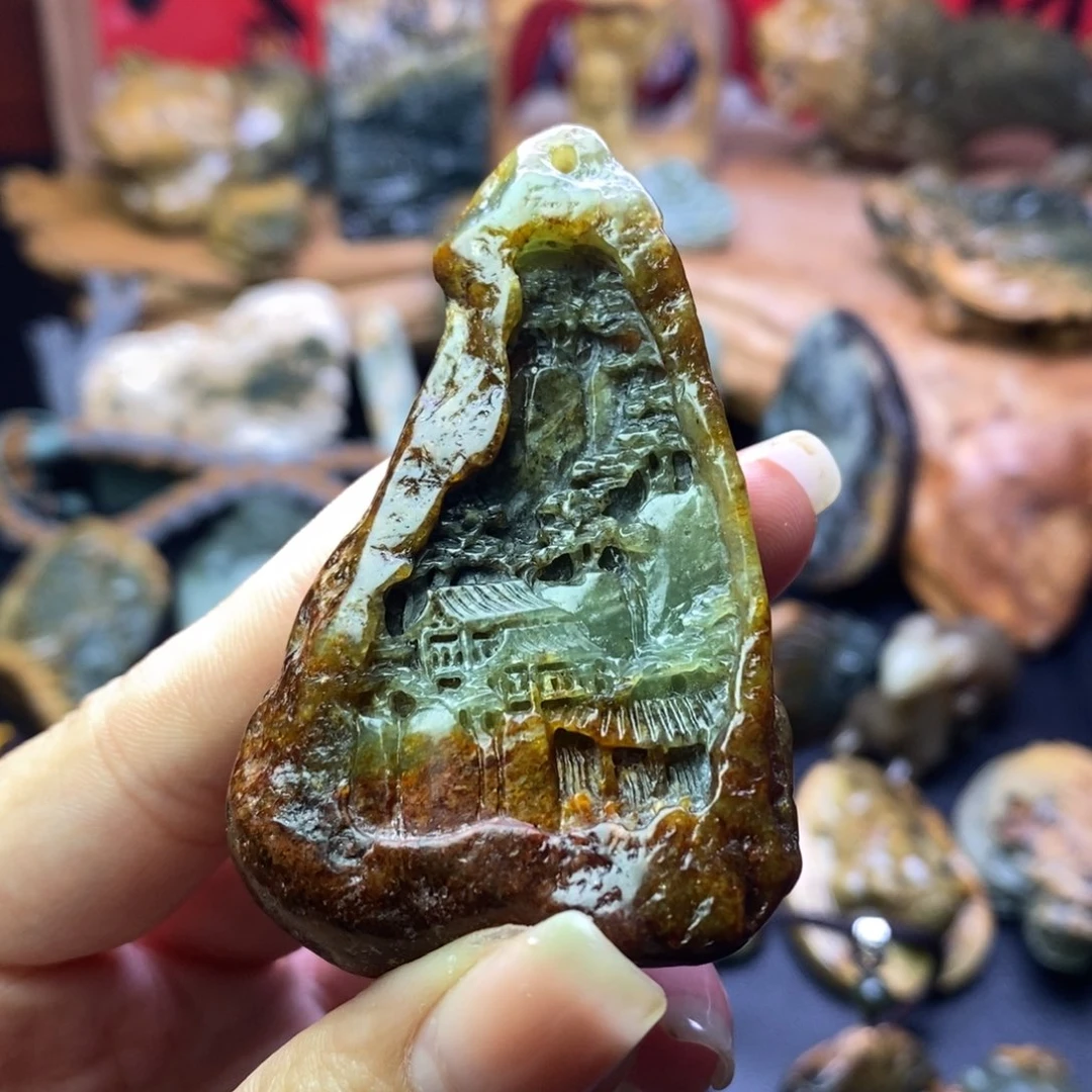 岫岩河磨玉（透闪石质玉）未镶嵌挂件?***?