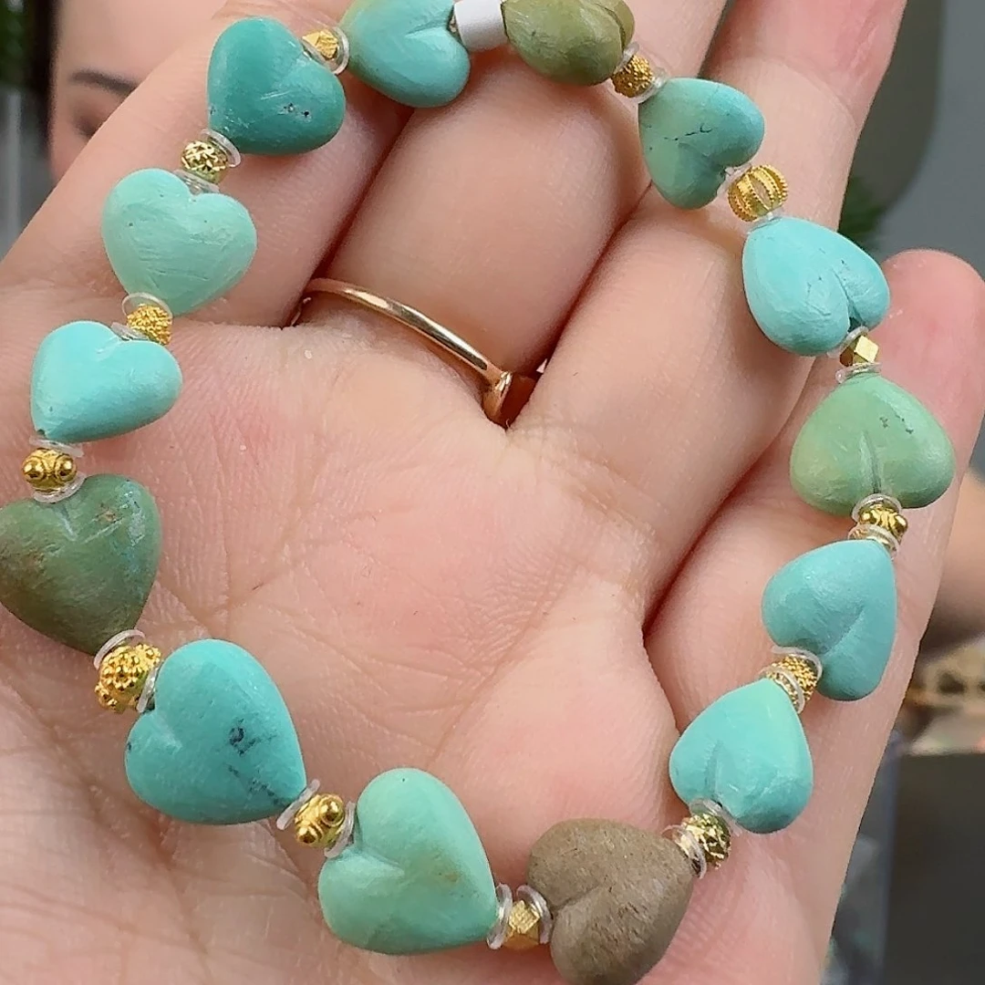 绿松石珠宝奇石18K金镶嵌