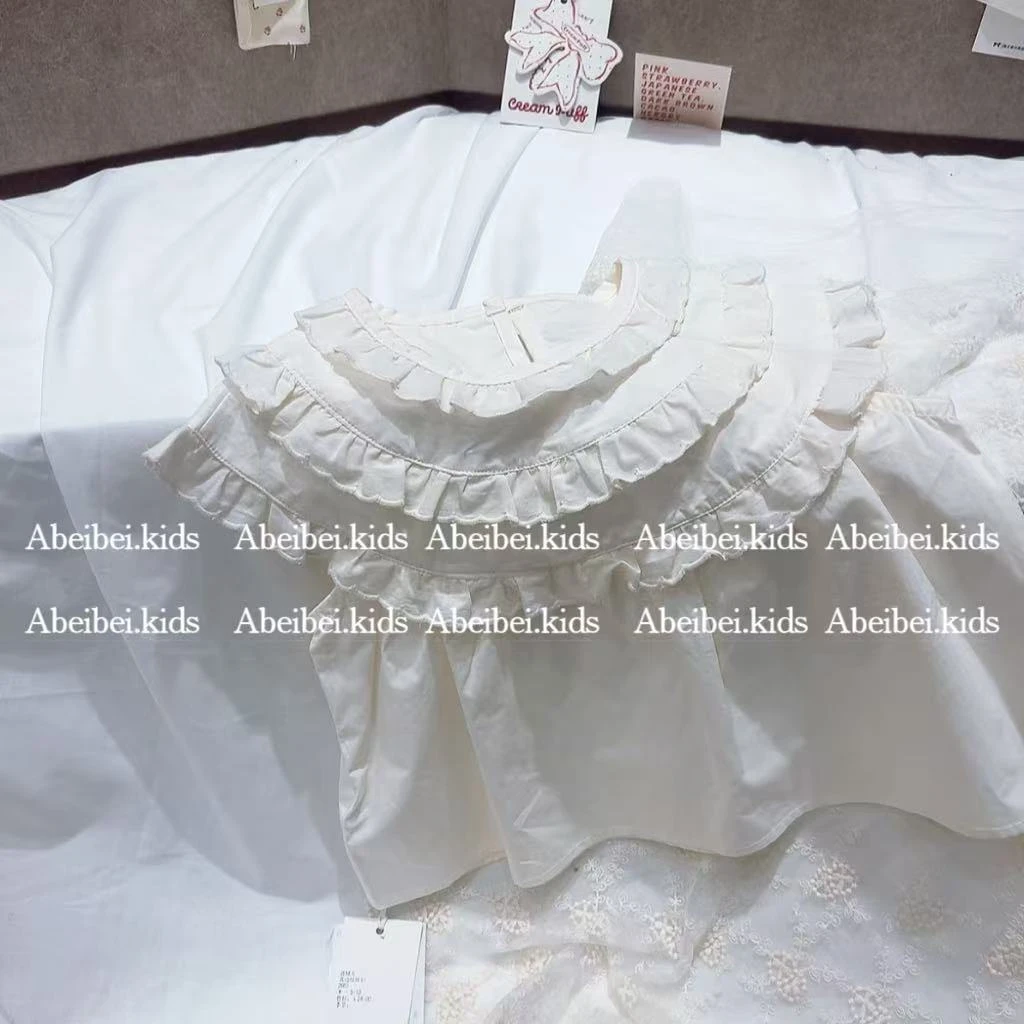 【波家我的独家定制款白色花边娃娃衫】童装