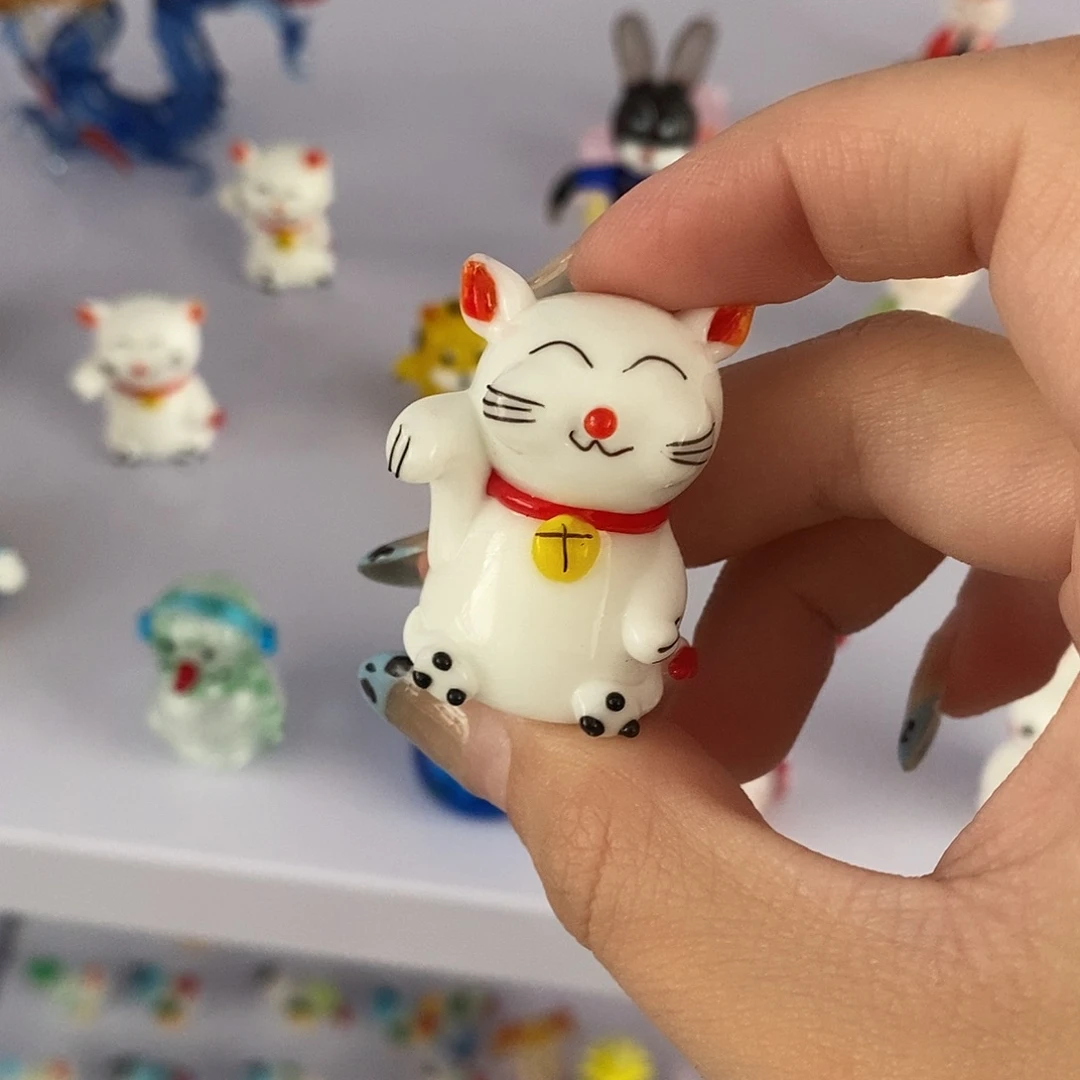 手工艺品琉璃招财猫