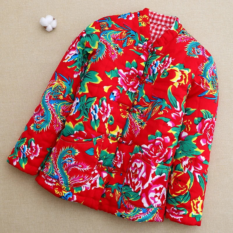 东北大花布棉花棉袄加厚保暖手工棉衣冬季民族风男女棉袄棉服外套