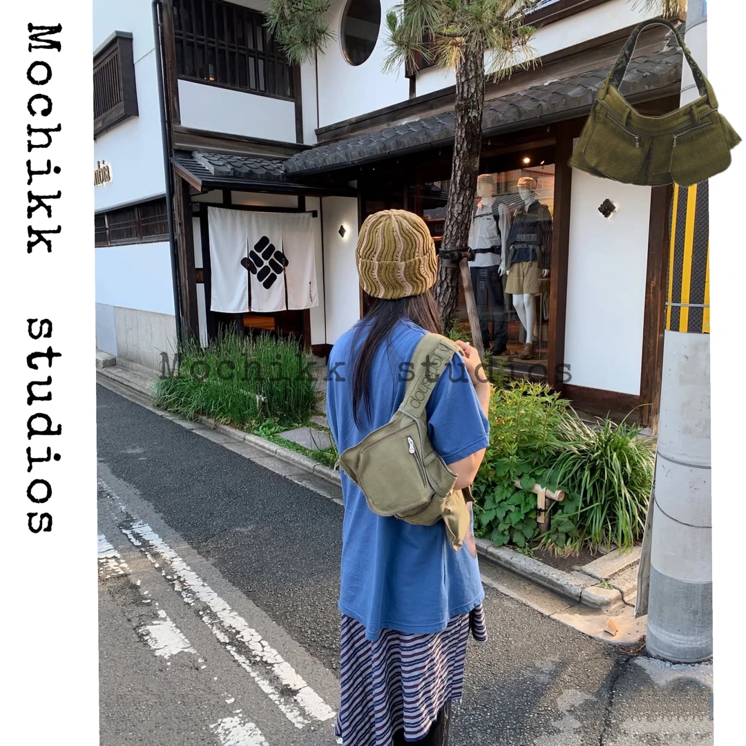 《odlyworkshop》韩系小众个性大容量水洗复古牛仔腋下斜挎女包