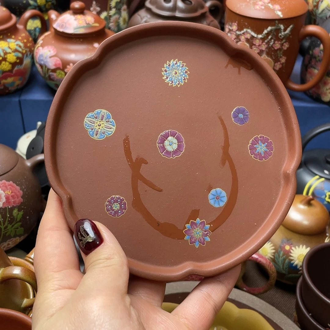 红泥茶杯紫砂主人杯13cm