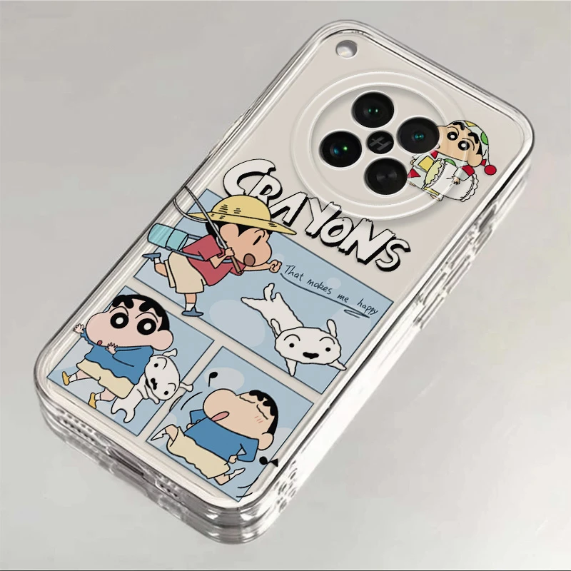 oppoFindX8S适用手机壳蜡笔小新秋游卡通透明全包软硅胶防摔保护