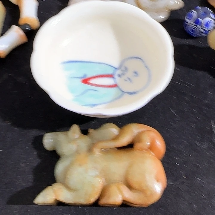 瓷片摆件恭喜发财恭喜结缘2