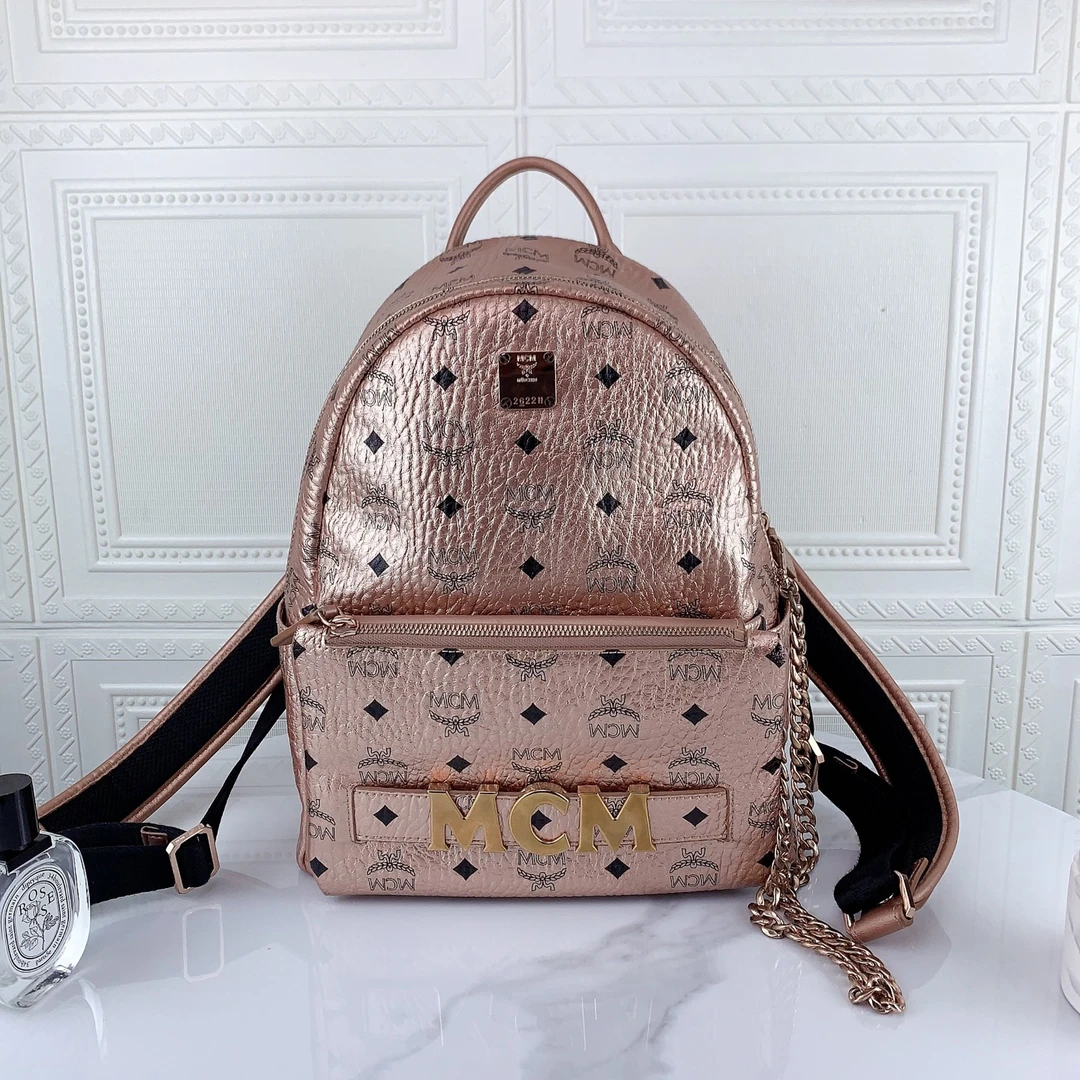 95新 MCM MCM经典logo双肩包两用包