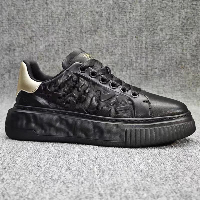 （1号）头层牛皮男士透气时尚休闲皮鞋真皮板鞋中低帮四季百搭