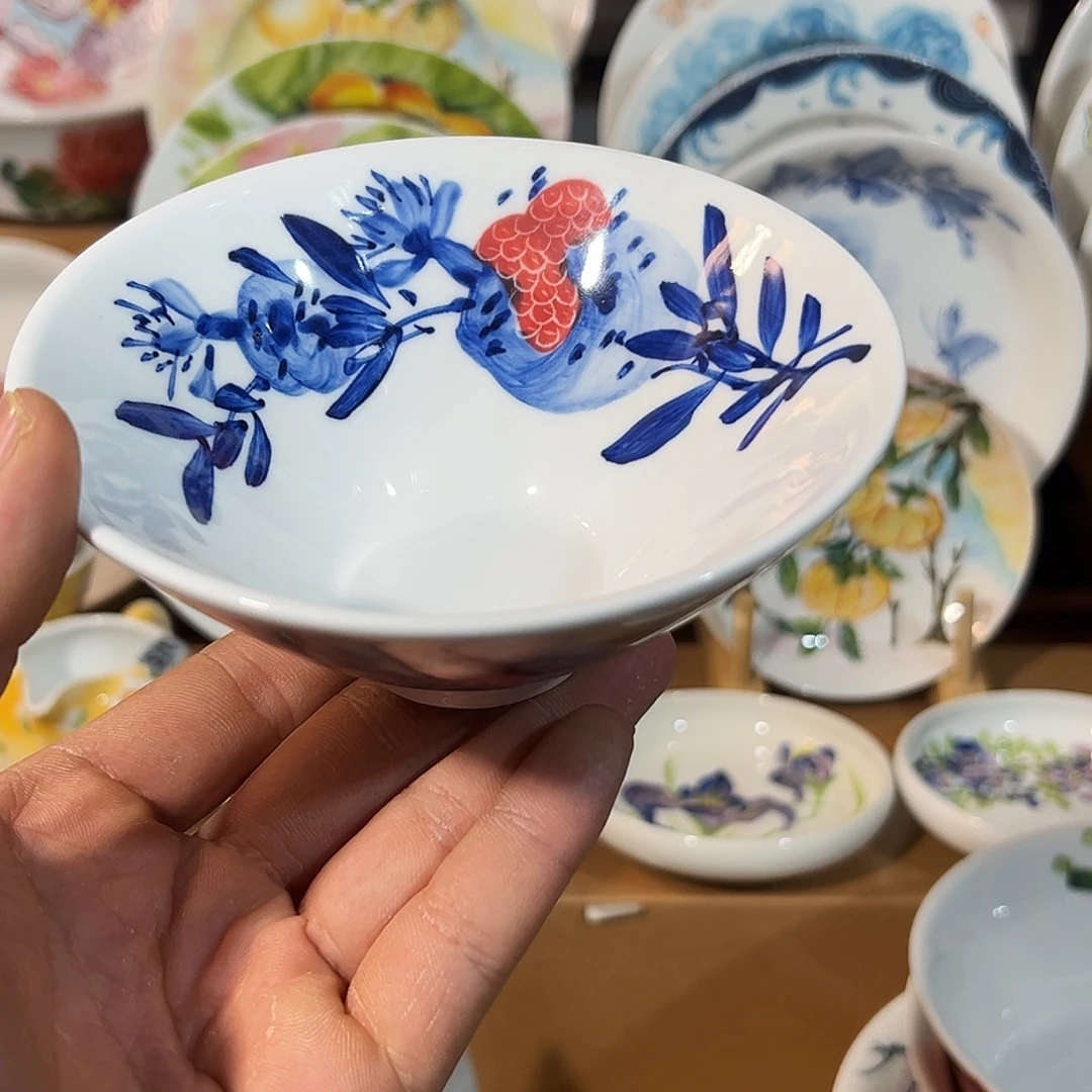 陶瓷景德镇高温釉下陶瓷5寸斗笠碗