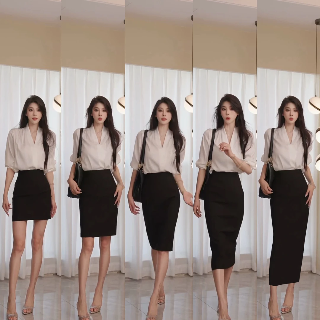 包臀半身裙职场通勤一步裙春夏2025新款显瘦高档裙子短裙中长裙B