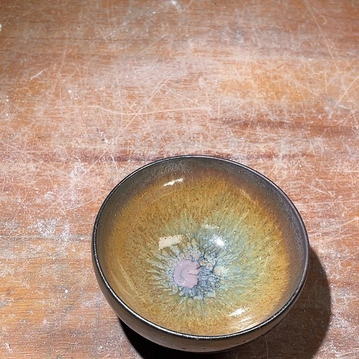 好***饕茶盏龙窑柴烧双面