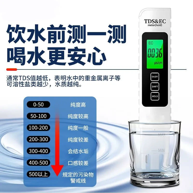 【9.8抢】TDS多功能水质检测笔饮用水净水机自来水鱼缸换水检测家用