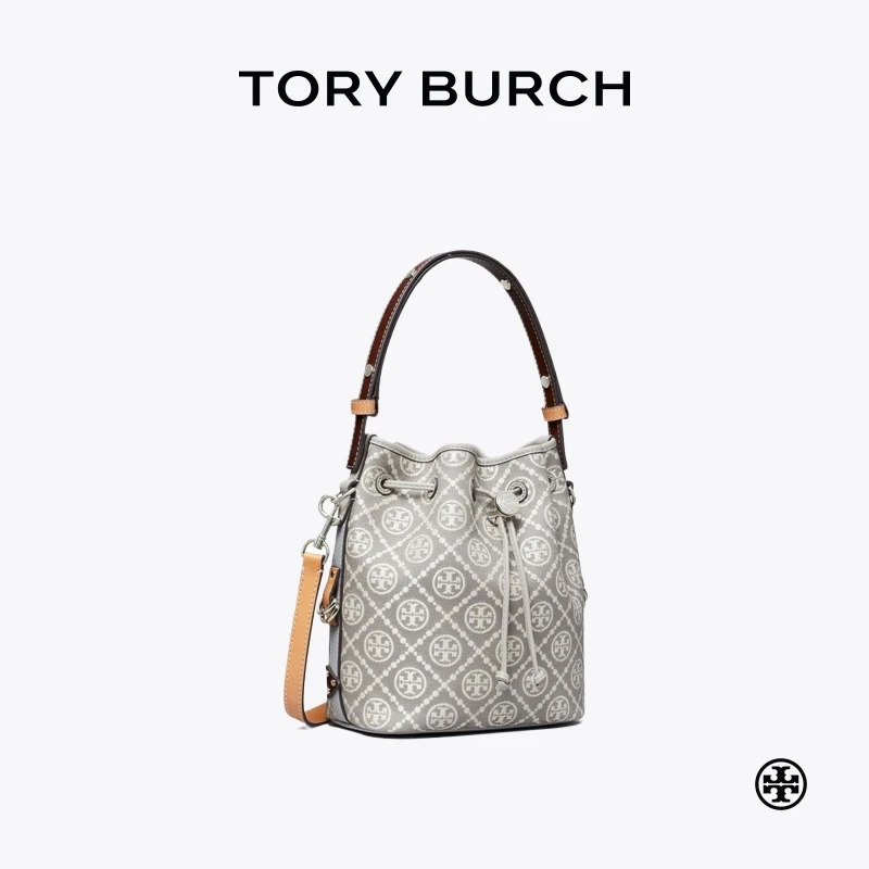 【12期免息】TORYBURCH汤丽柏琦T MONOGRAM 手提斜挎水桶包174331