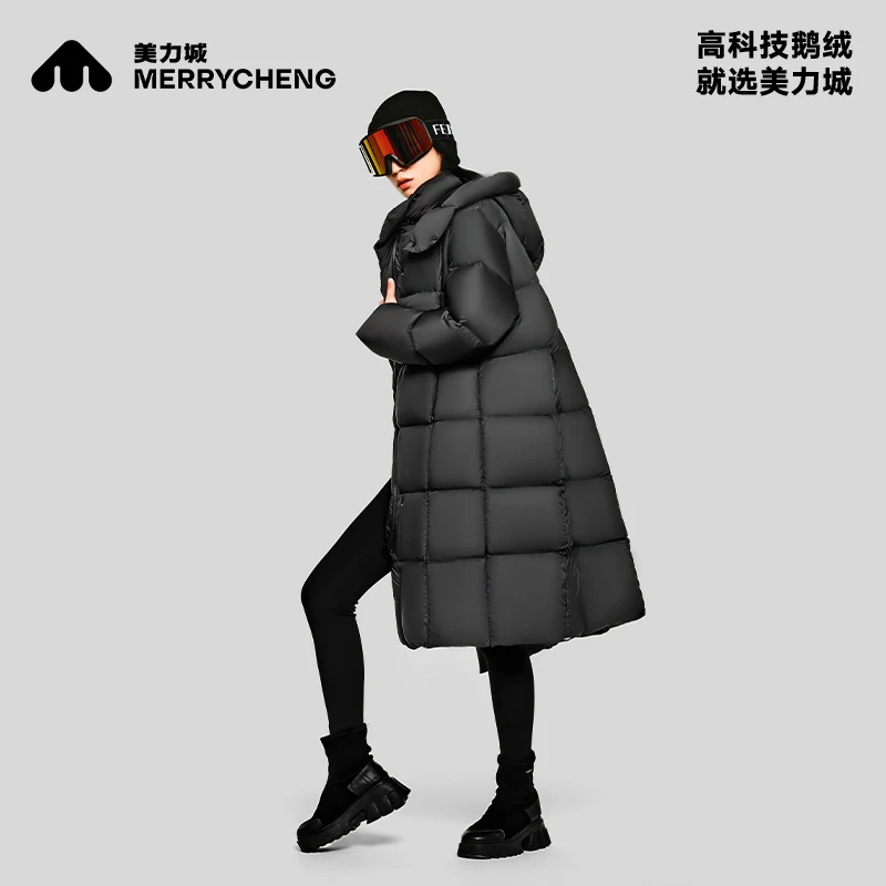 【美力城高科技鹅绒服】百搭修身显瘦时尚保暖中长款羽绒服女MD6051