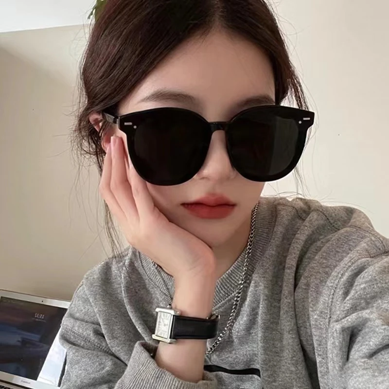 一点一横黑色大框墨镜女 夏季防晒遮阳太阳镜高级感时髦百搭眼镜