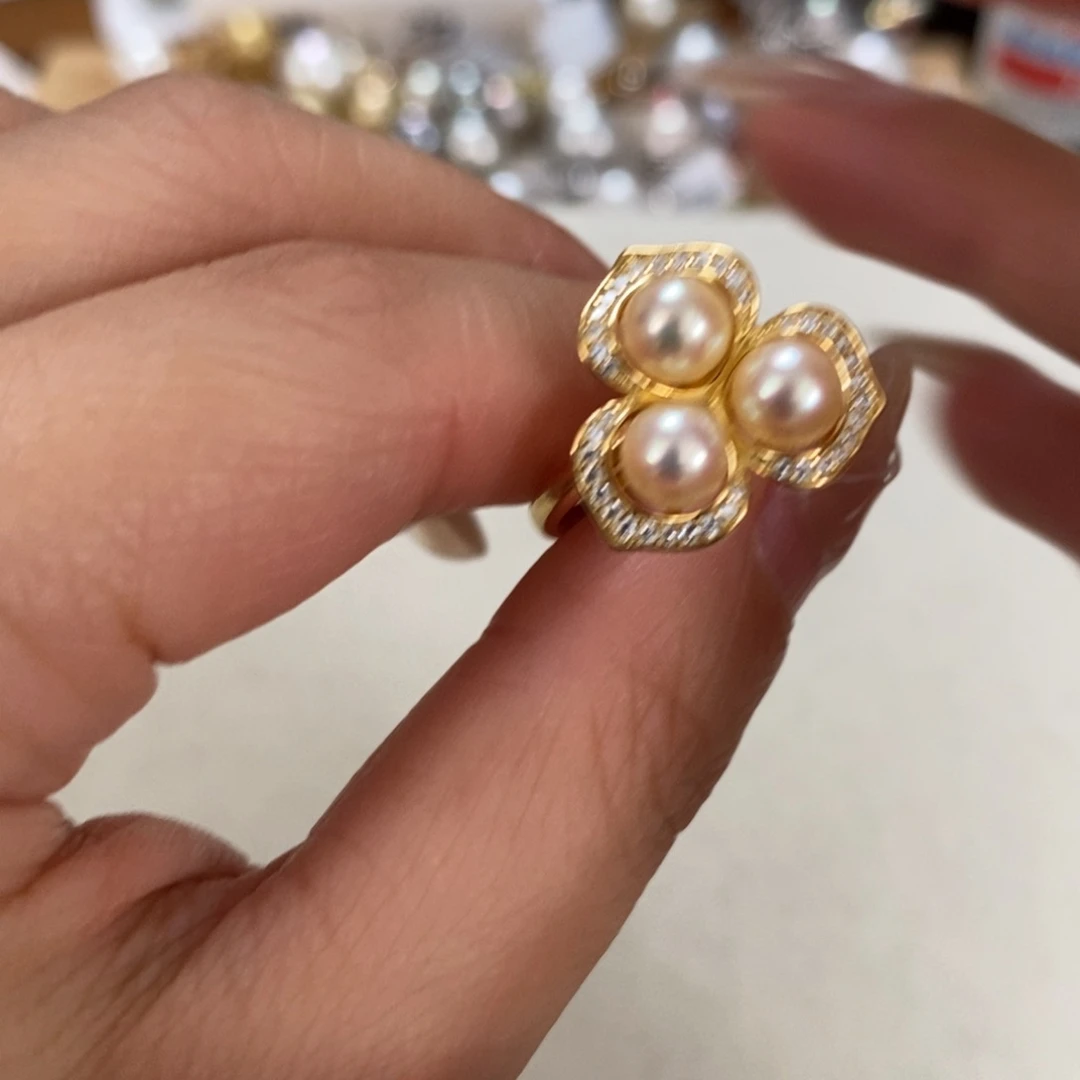 海水珍珠戒指银S925镶嵌