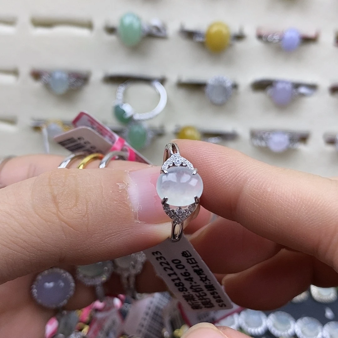 翡翠银S925镶嵌戒指