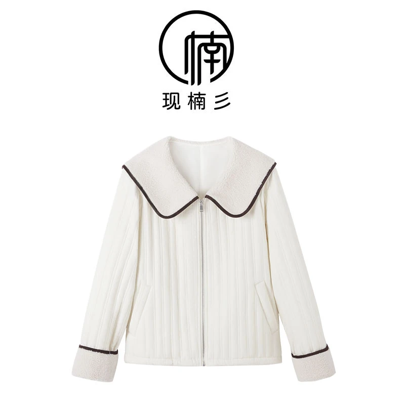 NANJIE/楠姐【灯塔回声】秋冬百搭拼色翻领棉服外套XNS6681