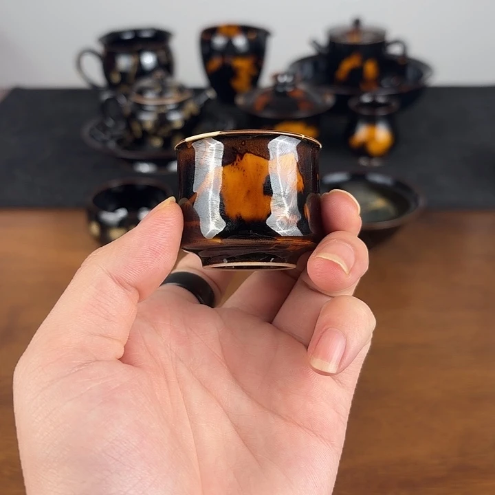 瓷玳瑁釉迷你一口杯