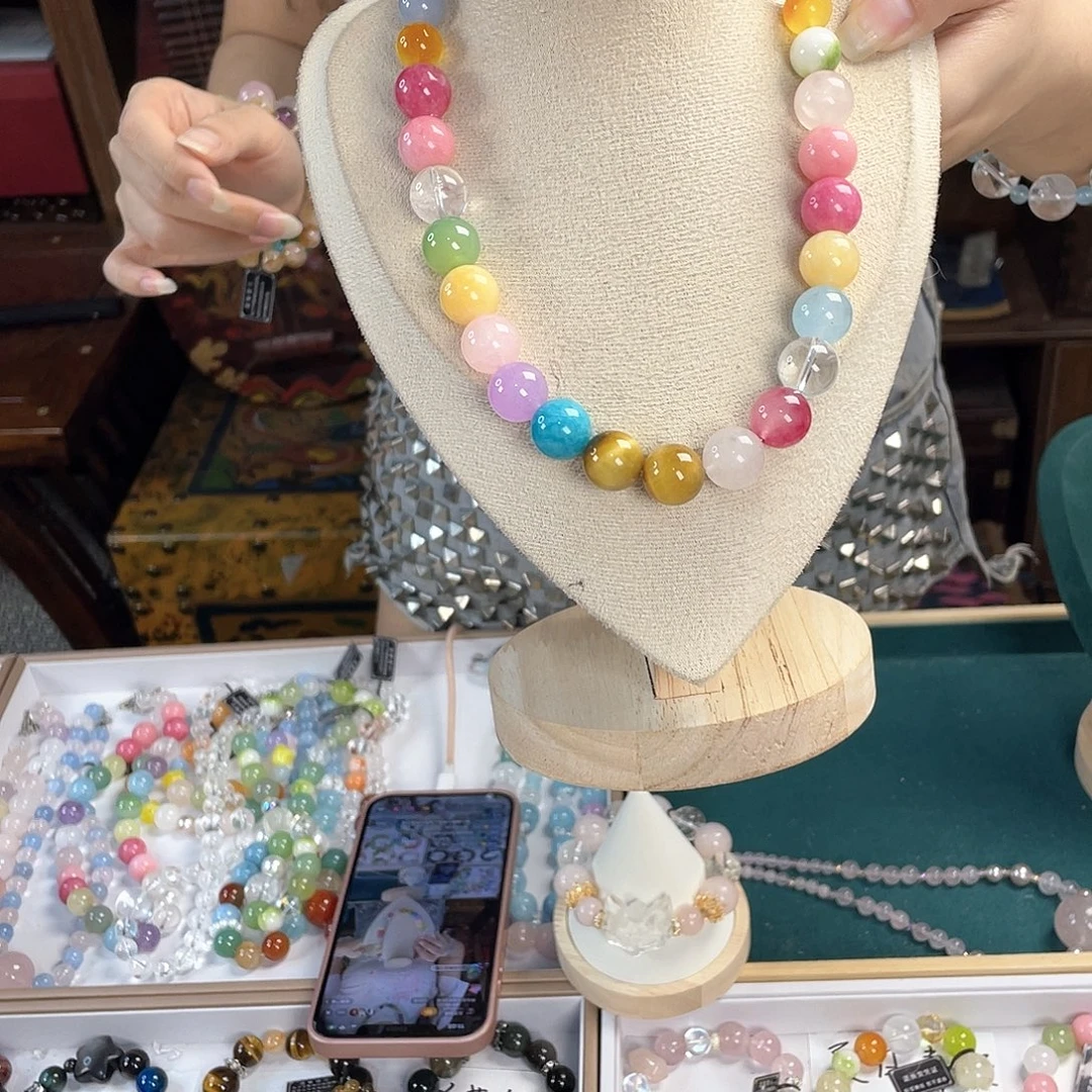 水晶手链银S925镀金镶嵌