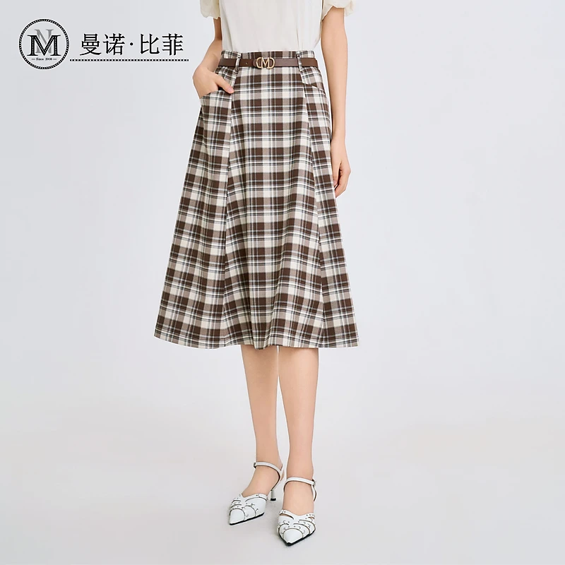【大梦专属】百褶格纹半身裙MFEQ123330