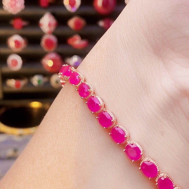 *****红宝石手链银S925镶嵌