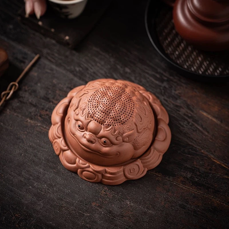 紫砂金蟾茶漏茶滤茶叶过滤器过滤网茶宠摆件泡茶水分离器
