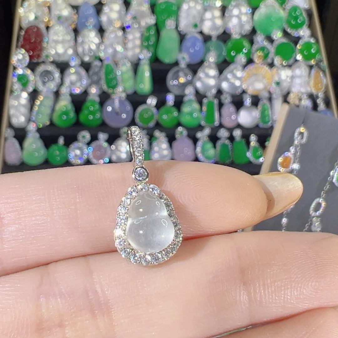 石英质玉银S925镶嵌颈饰