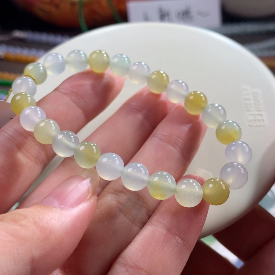 翡翠未镶嵌手链翡翠冰胶底双色多宝卡7.50+