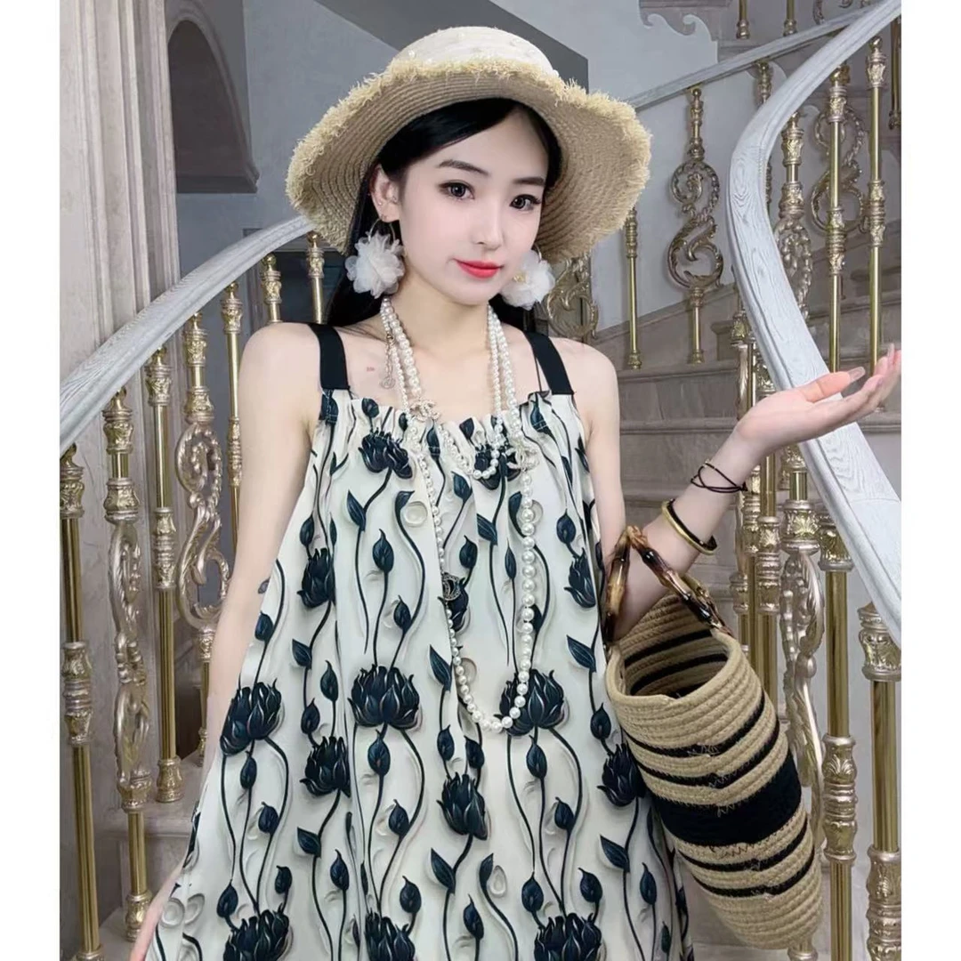 一老板【步步生莲】春夏新款百搭时尚大码连衣裙碎花女装