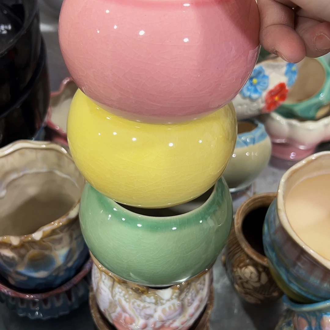 外贸尾单陶瓷花盆凑单10米包邮