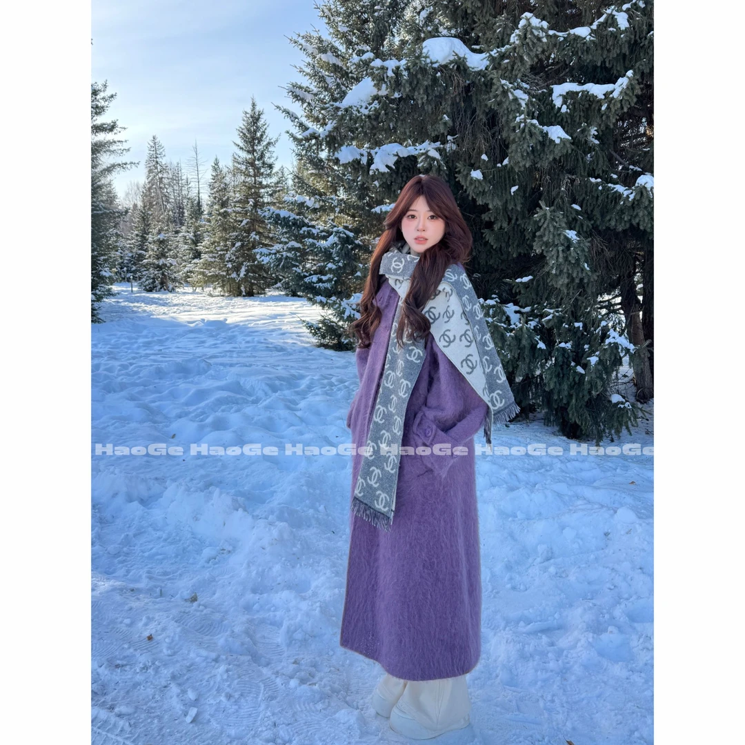 浩哥严选●温柔野心家HGQ5WT4841A羊绒混纺大衣预秋冬中长款设计感
