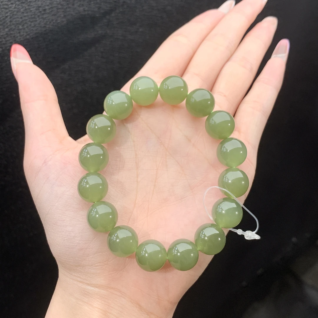 【高货珠宝】和田玉H12G湖水高货时尚百搭气质手串绿色多样性发其一