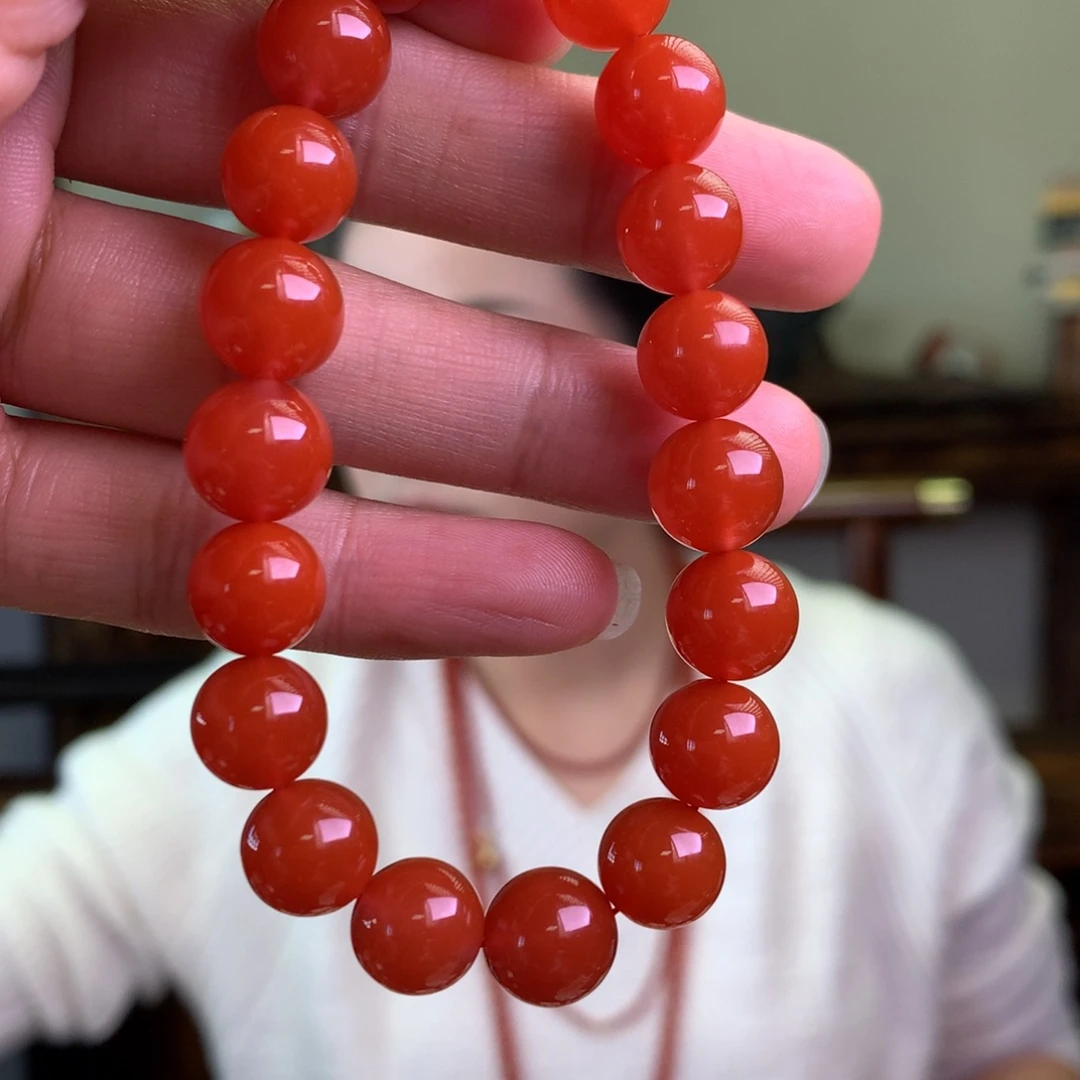 南红玛瑙未镶嵌南红玛瑙樱桃红卡10