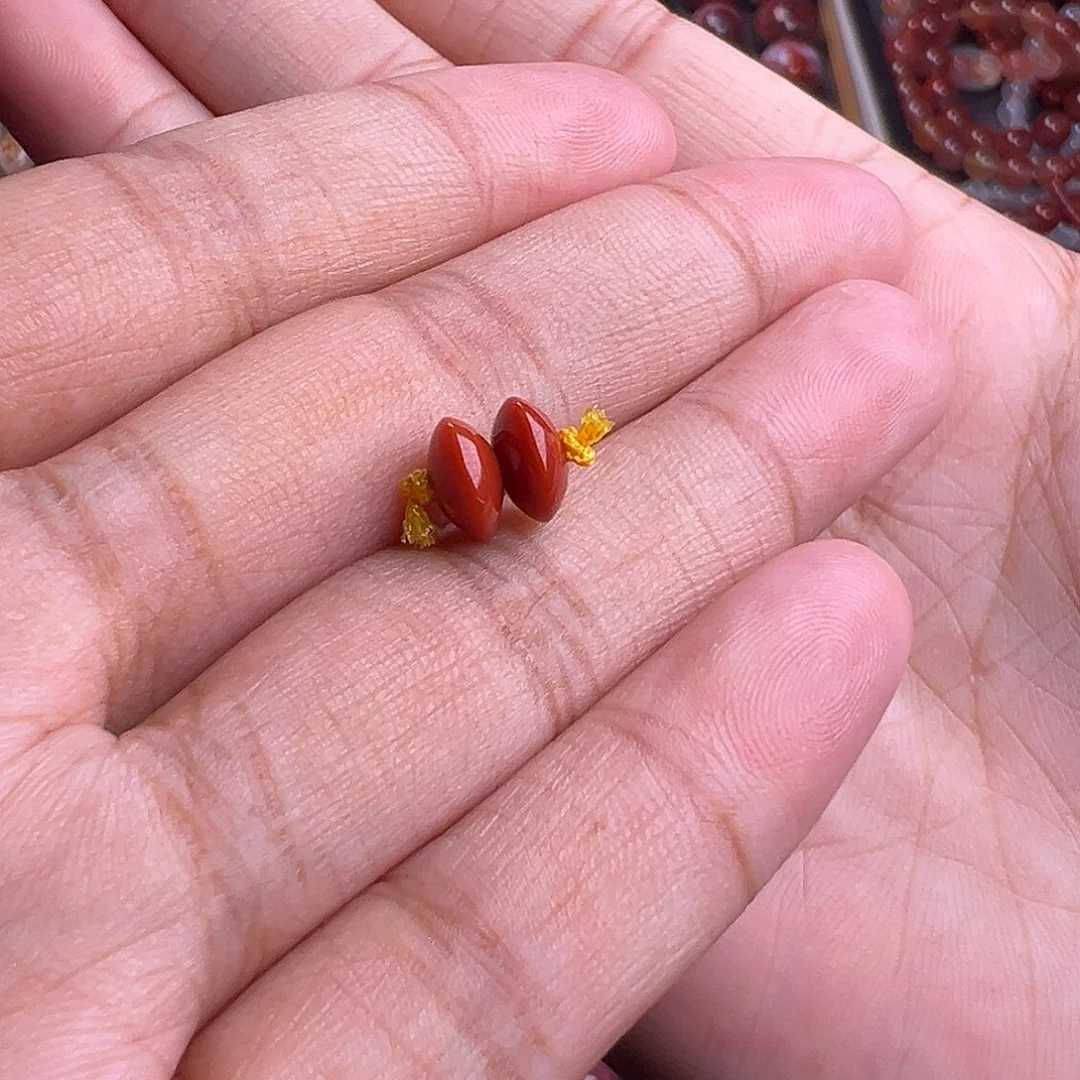 未镶嵌南红玛瑙珠宝奇石柿子红飞蝶隔片7+