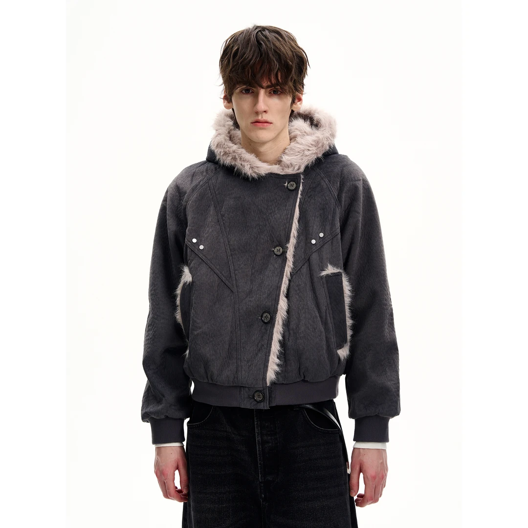 MaxDstr 美式复古cleanfit拼接座山雕棉服棉衣男女冬季加绒外套潮