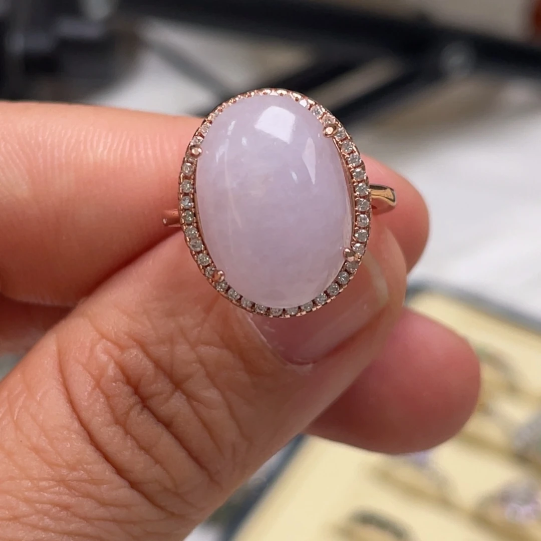 翡翠戒指银S925镶嵌我**子纯天然缅甸翡翠