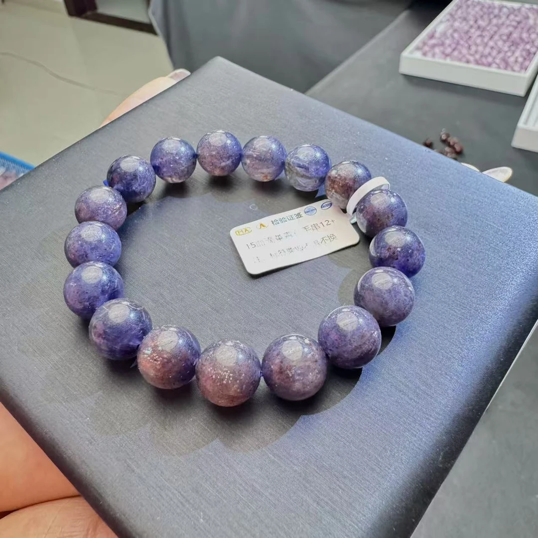 天然血滴堇青单圈手串（多样性发一）   天然杂裂矿点，完美主义慎
