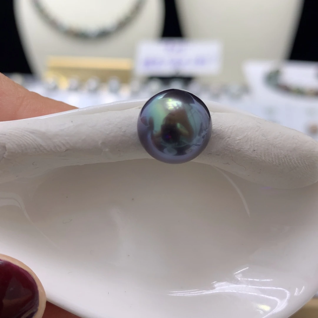 未镶嵌裸珠定制海水珍珠宝石蓝11.8mm