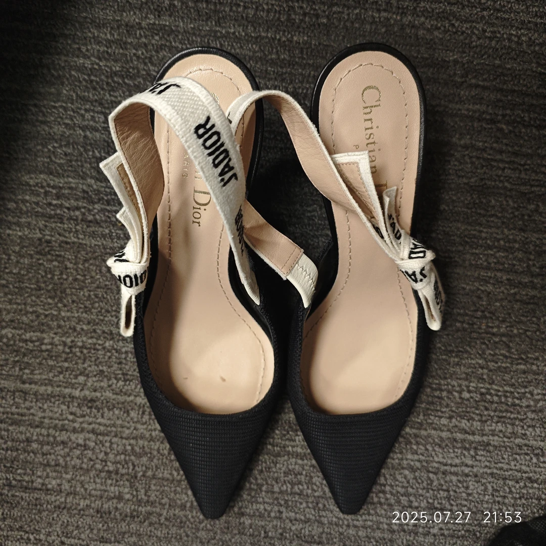 95新 DIOR/迪奥 麦殿/尖头绑带高跟鞋36.5码/250727CHH8X01