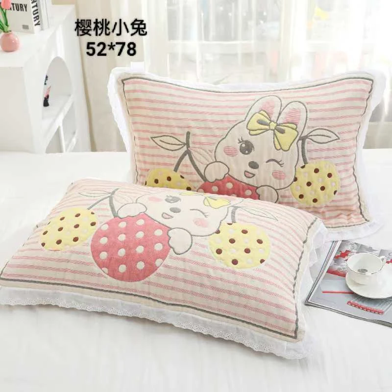 【草莓兔】52/78纱布枕巾一对装泡芙被同款